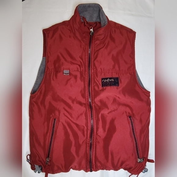 Radius Full Zip Reversible Red and Gray Drawstring Vest Boy's Small - Picture 3 of 12